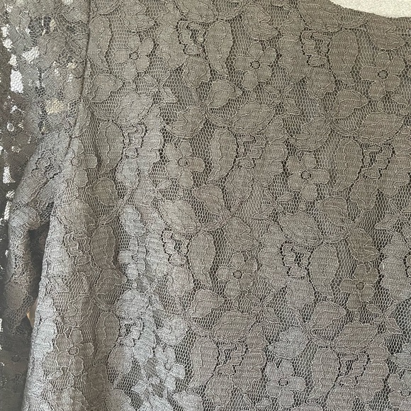🆕H &‎ M divided lace overlay ladies dress-NWT-size 8-sheath-flared sleeves-mini - Picture 10 of 16